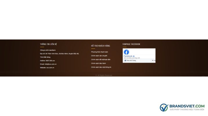Footer Theme WordPress bán cafe 02