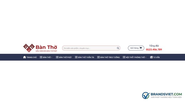 Header Theme WordPress bán bàn thờ