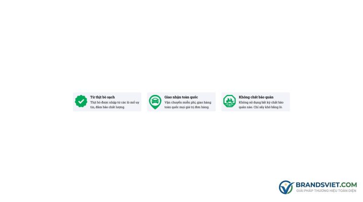 Các thẻ cam kết Theme WordPress bán bò khô