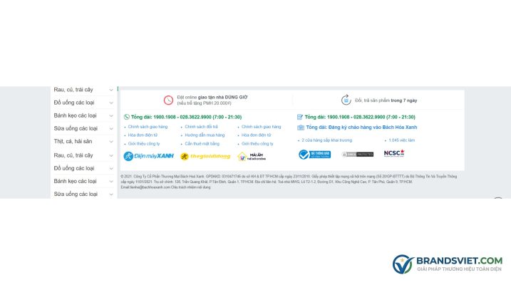Footer Theme WordPress Bách Hóa Xanh
