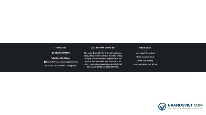 Footer Theme WordPress bán bò khô