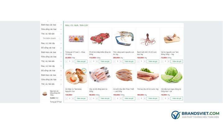 Section danh sách sản phẩm 02 Theme WordPress bách hóa xanh