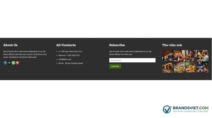 Footer Theme WordPress bán bia rượu