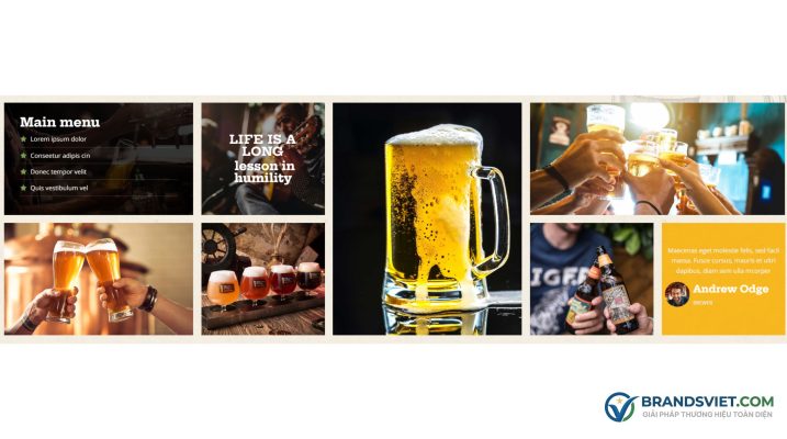 Khu vực hình ảnh dạng gallery Theme WordPress bán bia rượu
