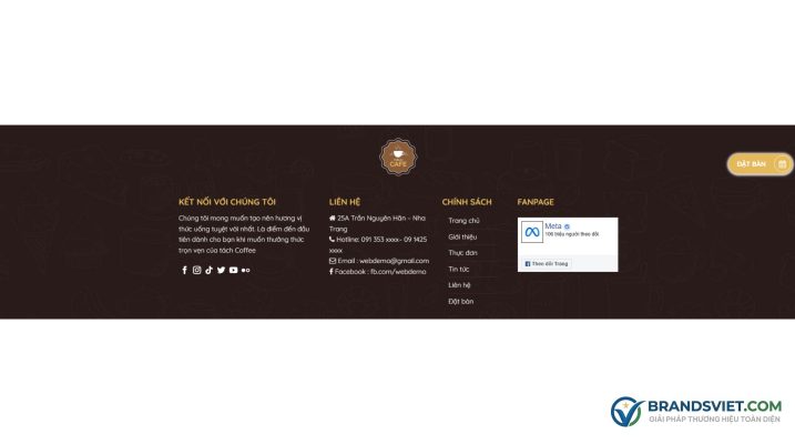 Footer Theme WordPress bán cafe 03