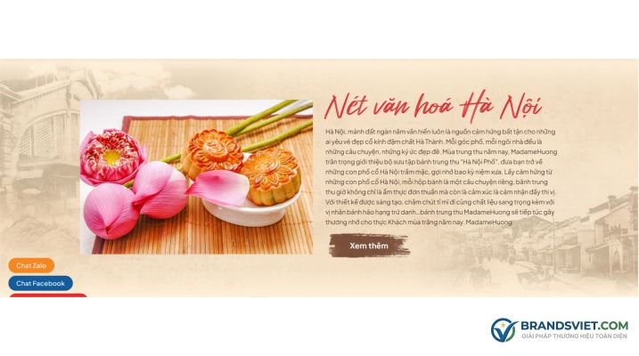 Hero Section Theme WordPress bán bánh trung thu