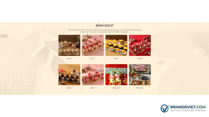 Section Bánh ngọt Theme WordPress bán bánh trung thu