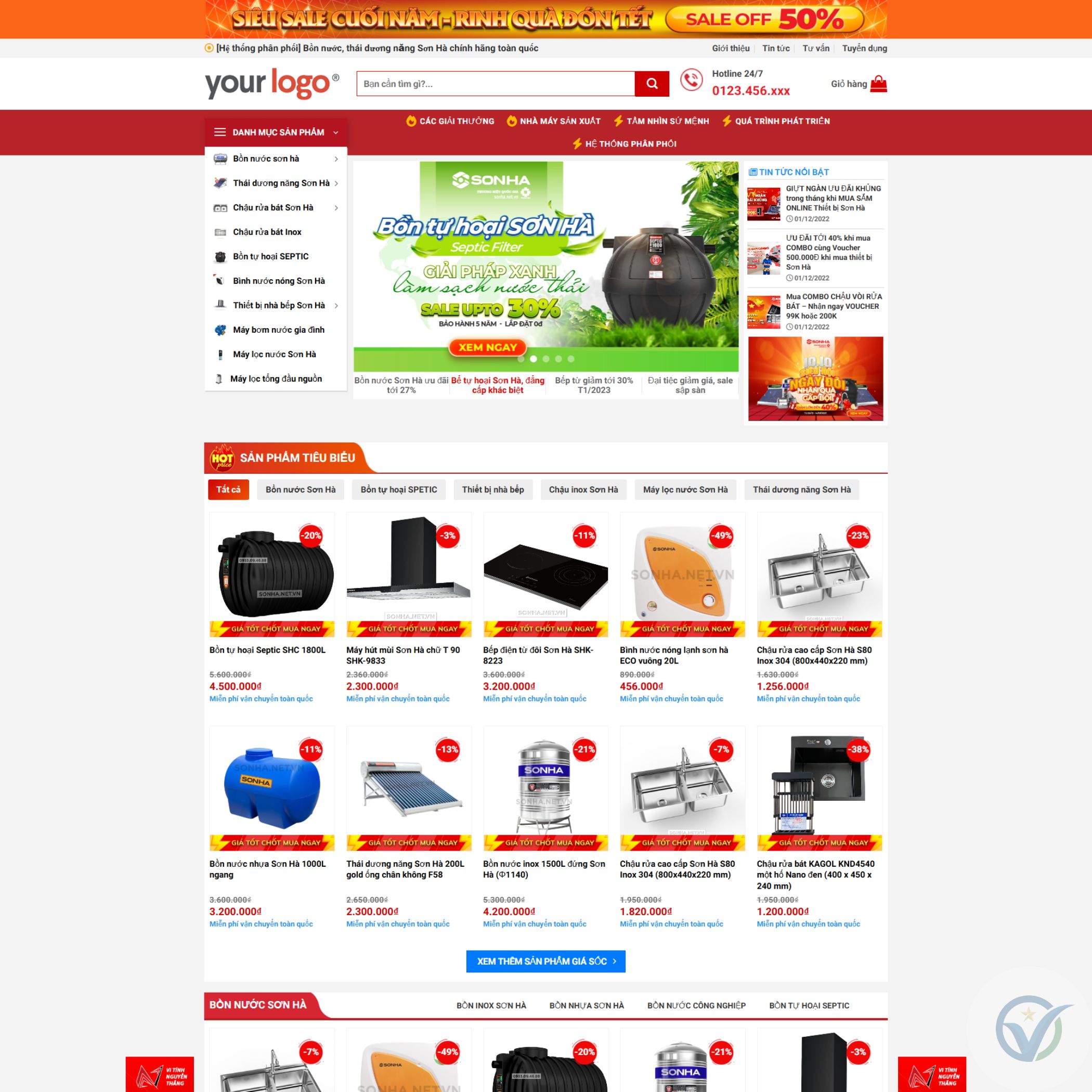 Theme WordPress bán bồn nước, đồ gia dụng
