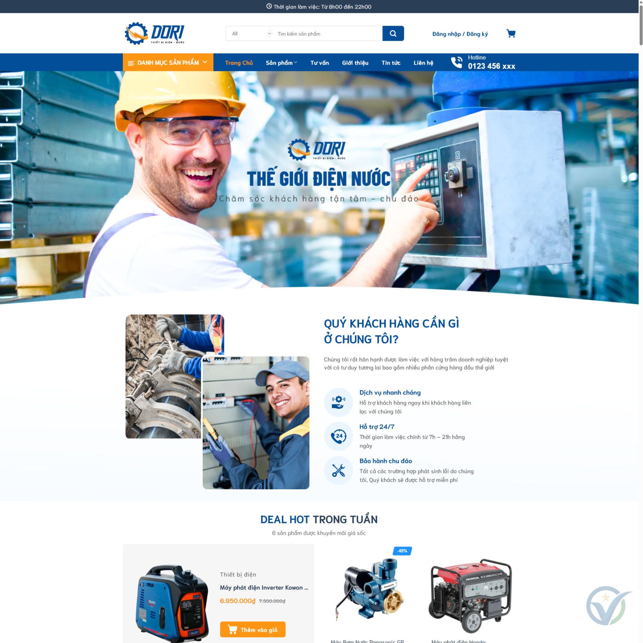Theme WordPress thiết bị điện nước