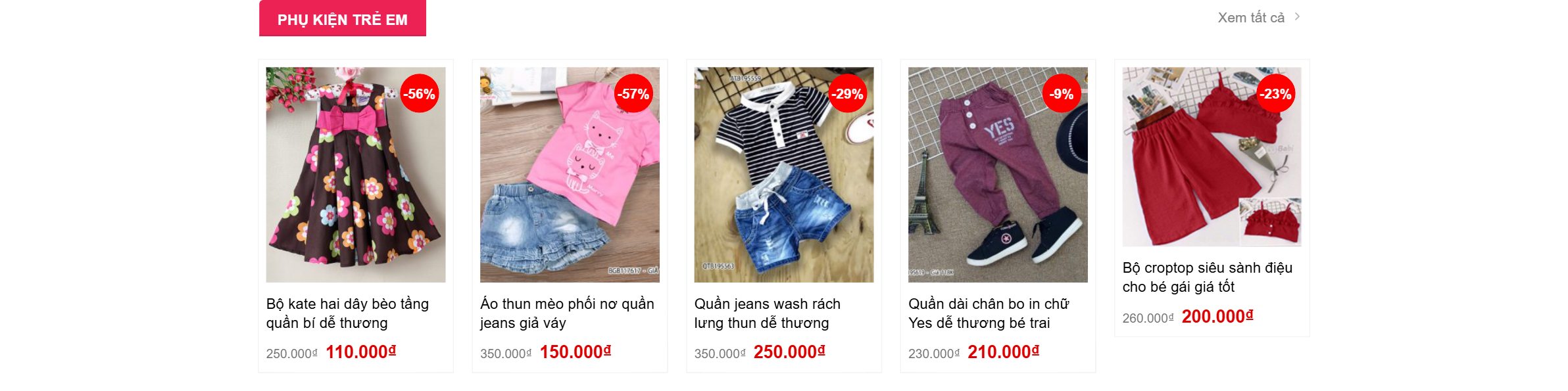 Phụ kiện trẻ em trên theme baby shop