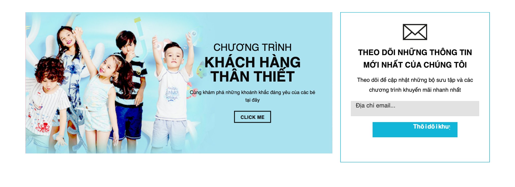 Khối chương trình khách hàng thân thiết trên theme baby shop