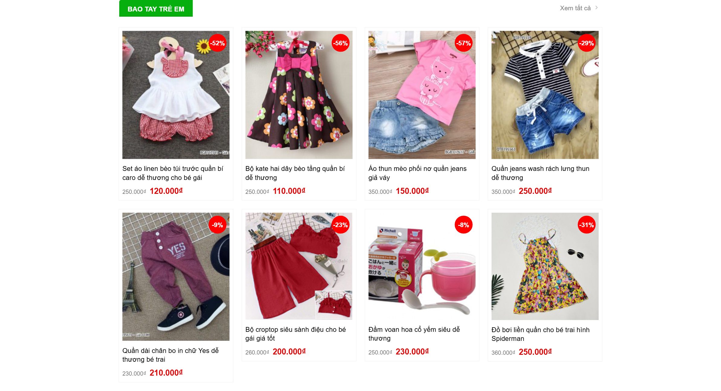 Danh mục bao tay trẻ em trên theme baby shop