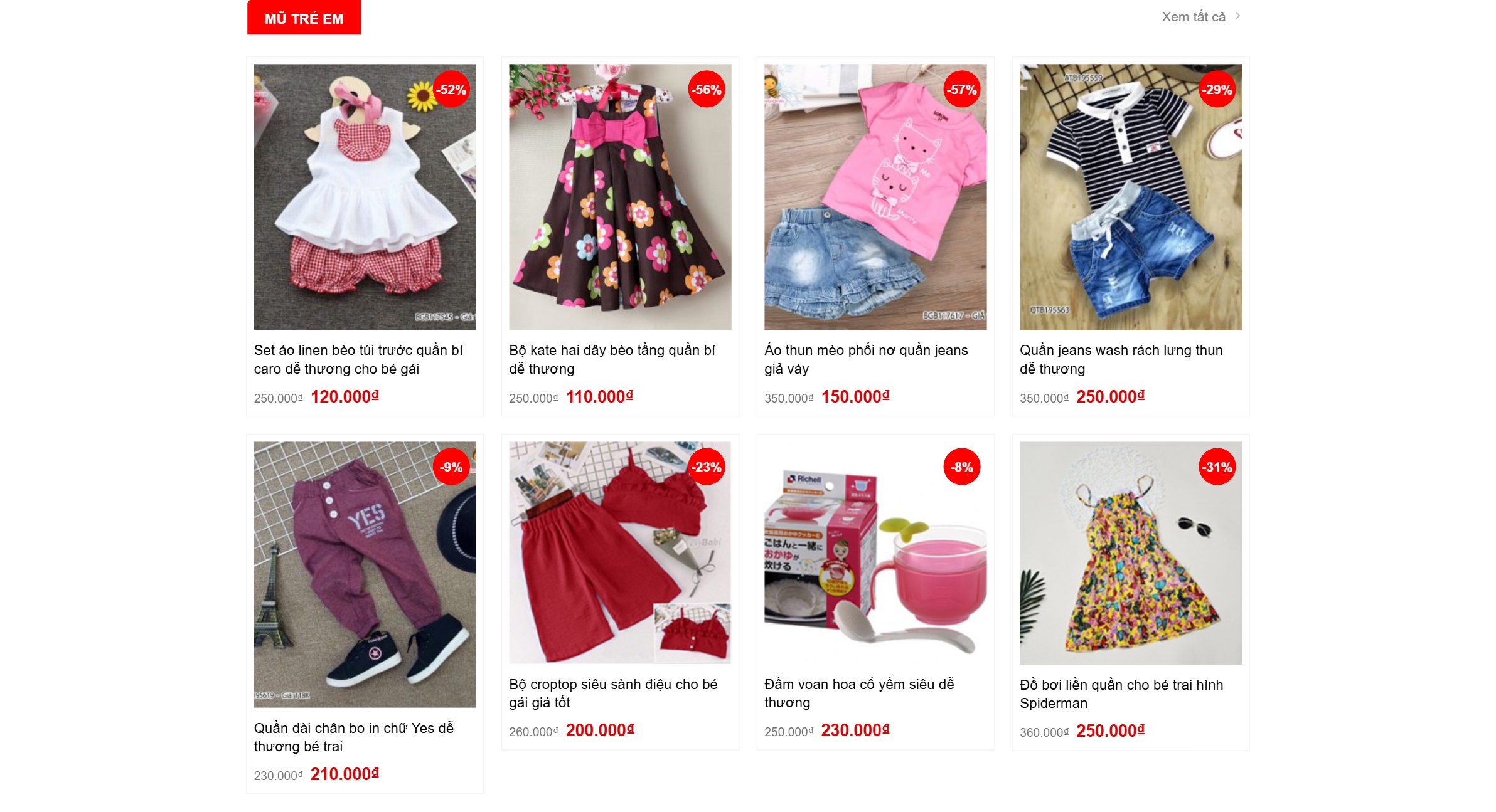 Gian hàng mũ trẻ em trên theme baby shop