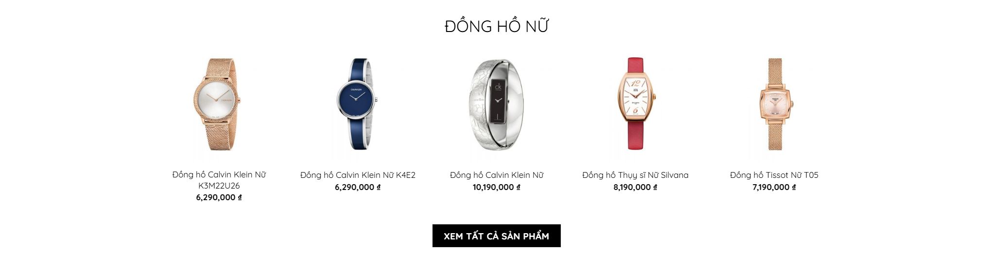 Theme bán đồng hồ - Khối sản phẩm theo danh mục của theme bán đồng hồ