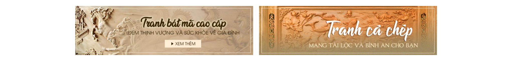 Theme bán tranh gỗ - Banner tranh theo chủ đề phong thủy