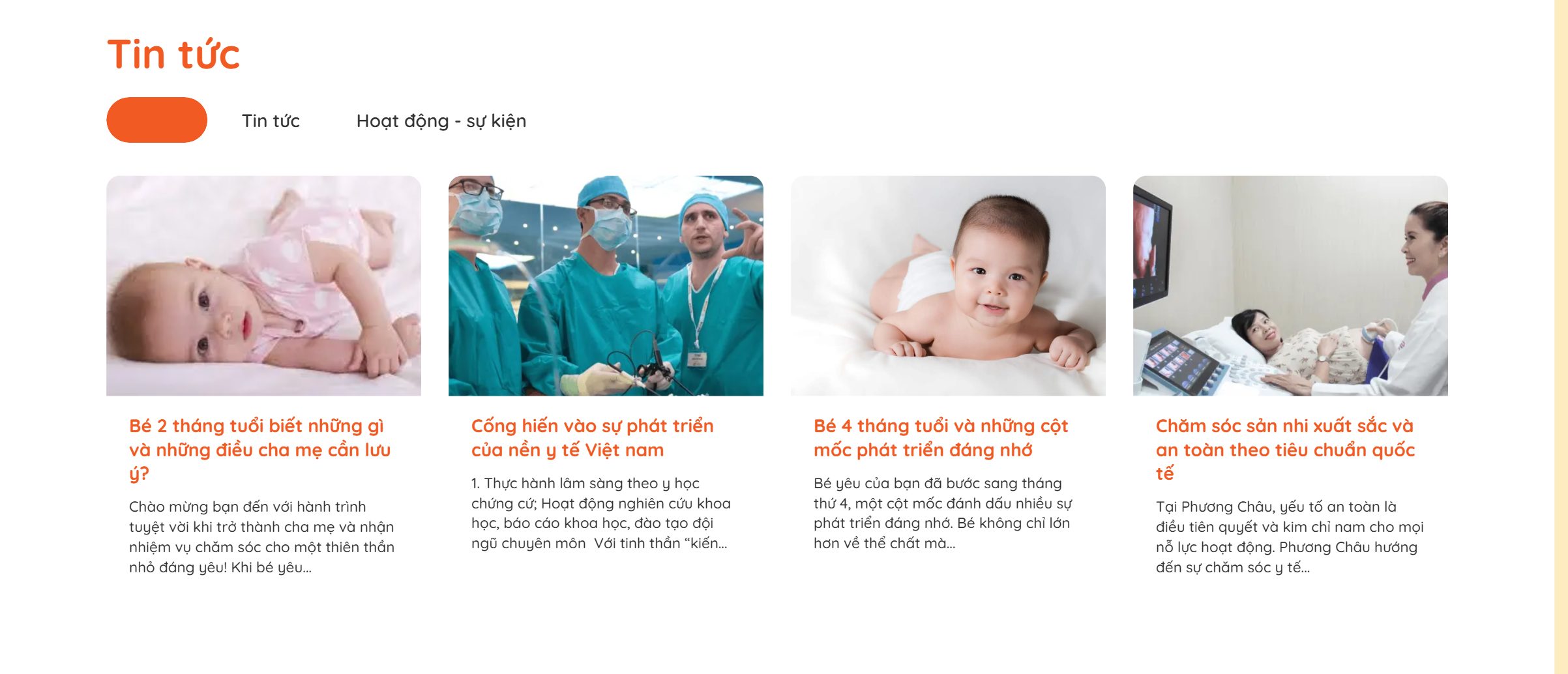 Tin tức trên theme bệnh viện phụ sản