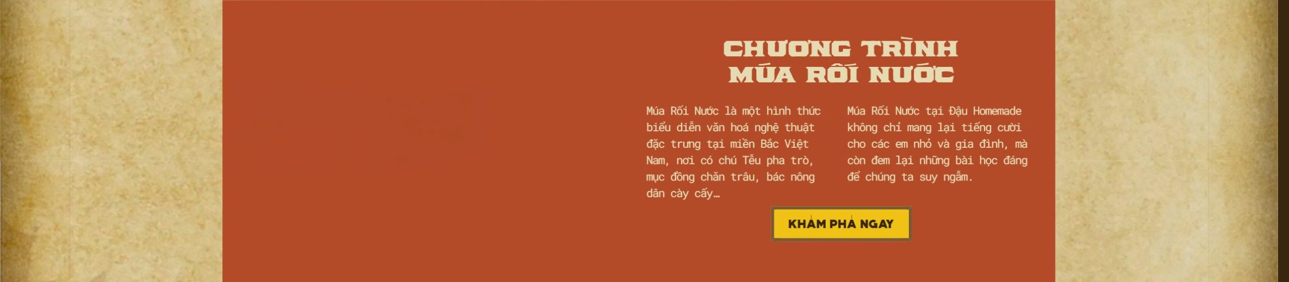 Chương trình trải nghiệm trên theme quán bún đậu mắm tôm