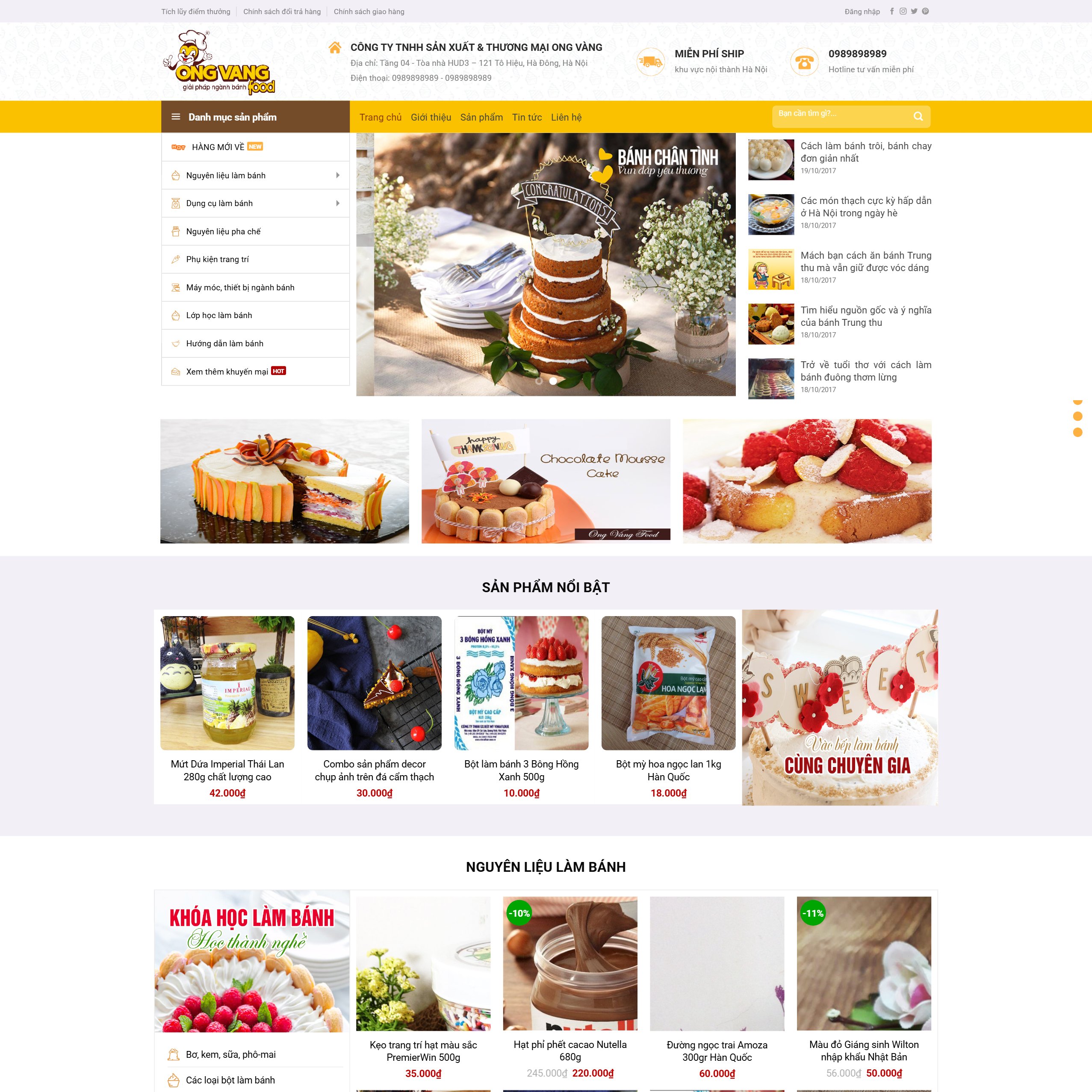 Theme bán nguyên liệu làm bánh