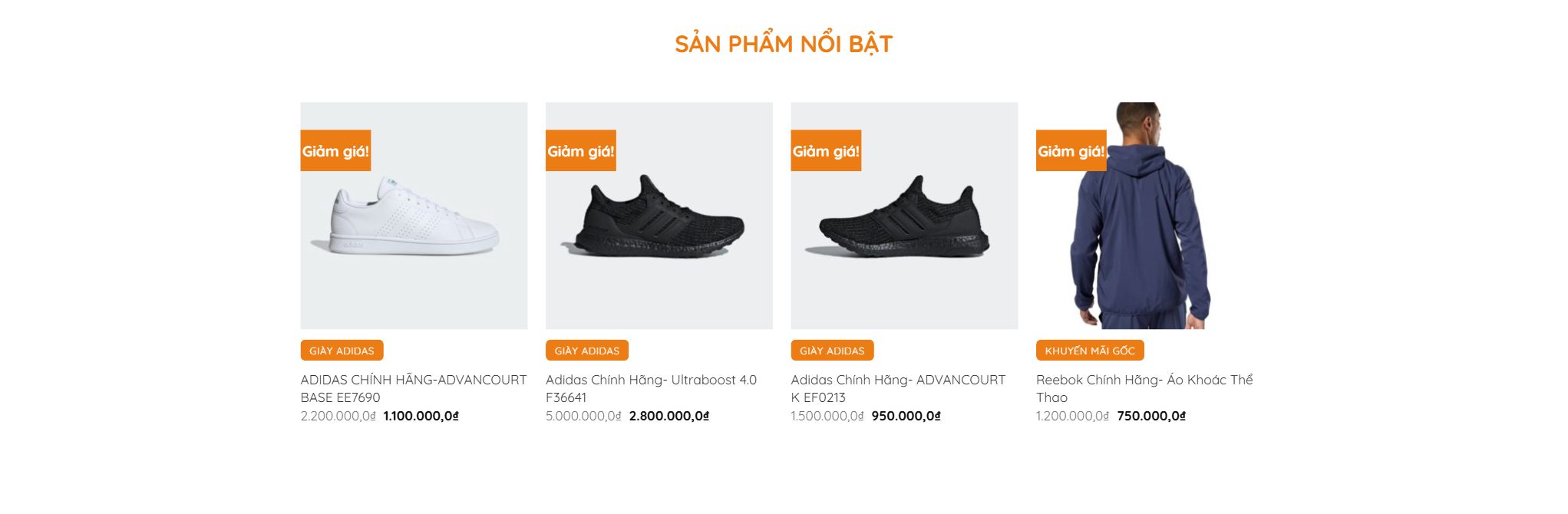 Theme dịch vụ order hàng - Khối sản phẩm gợi ý của theme dịch vụ order hàng
