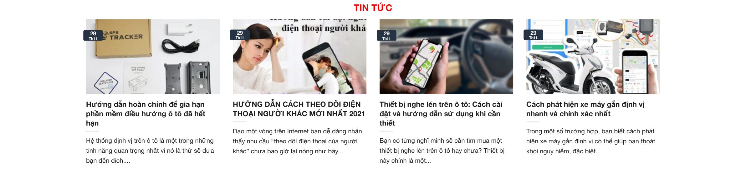 Chuyên mục tin tức trên theme thiết bị định vị giám sát