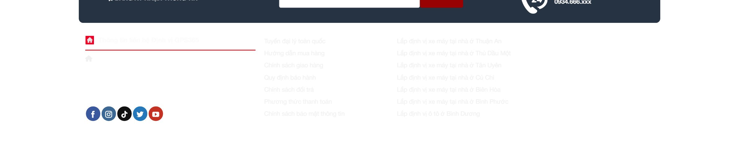 Đăng ký nhận thông tin trên theme thiết bị định vị giám sát