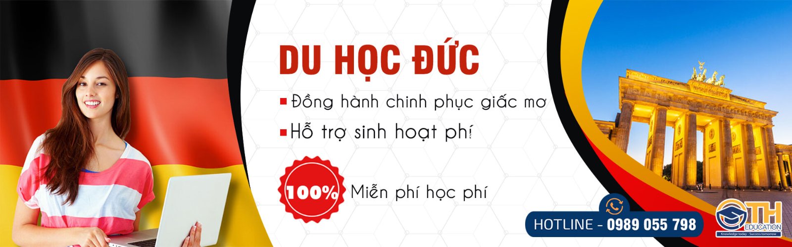 Giao diện trang chủ theme du học Đức