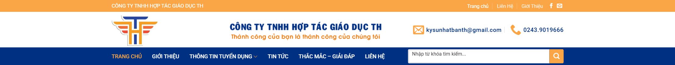 Theme xuất khẩu lao động - Header và menu của theme xuất khẩu lao động