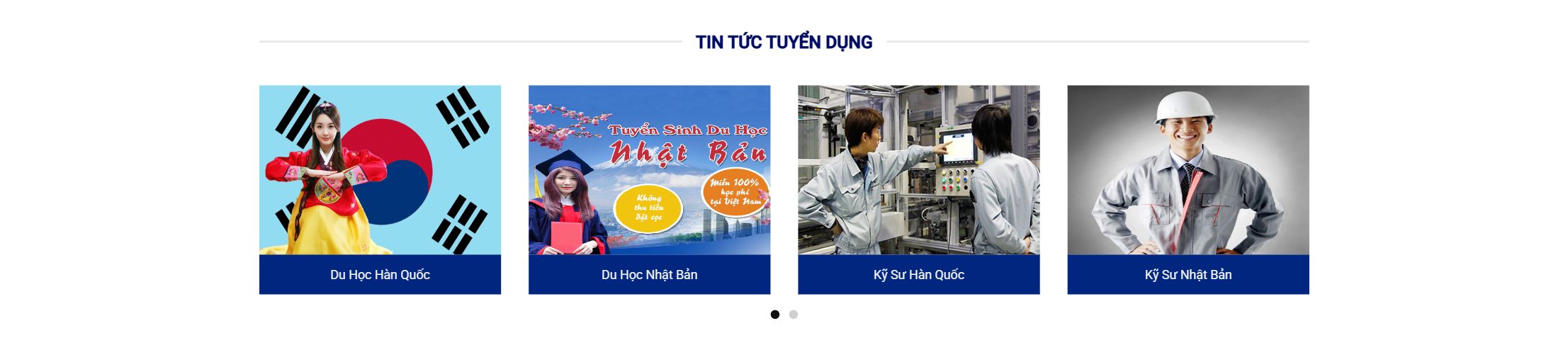 Theme xuất khẩu lao động - Khối tin tức tuyển dụng theo thị trường