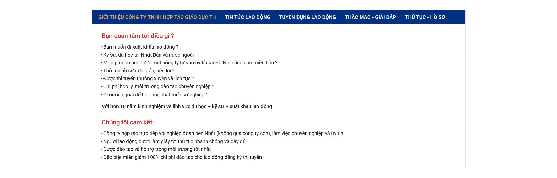 Theme xuất khẩu lao động - Thông tin đơn hàng và tuyển dụng chi tiết
