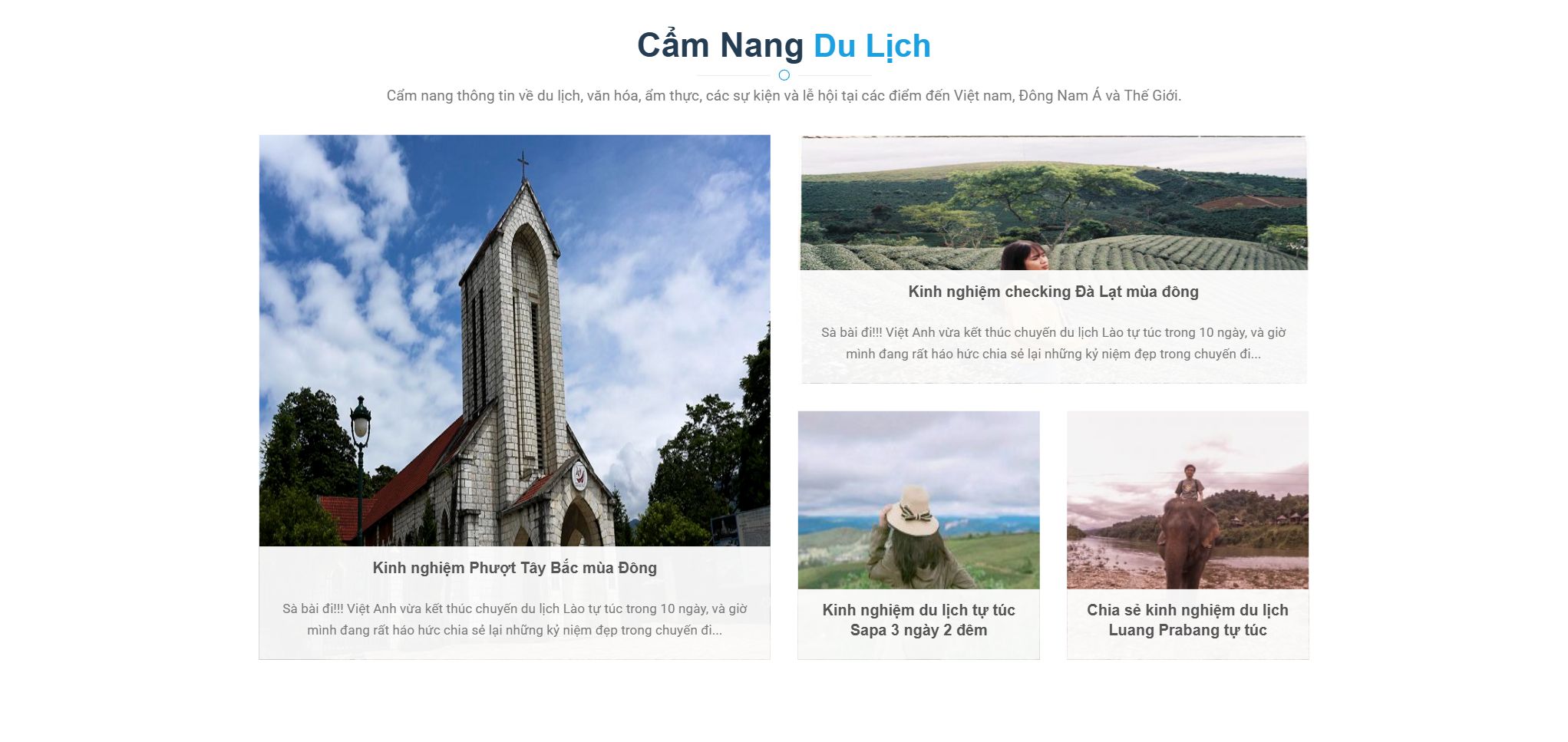 Theme du lịch - Khối cẩm nang du lịch của theme du lịch