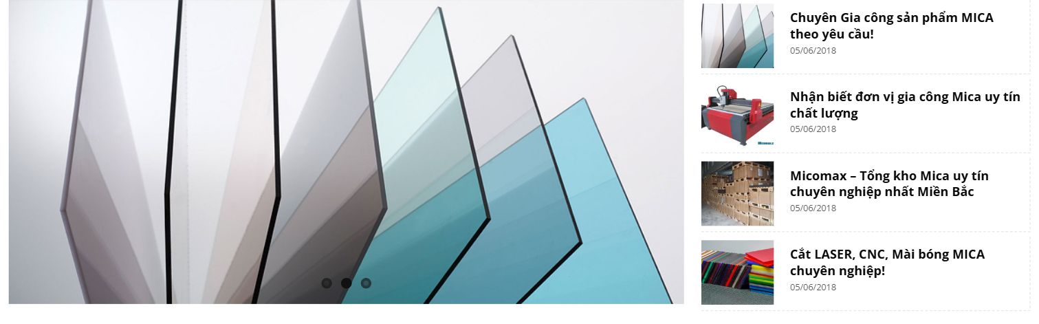 Theme gia công mica - Slider và tin tức chuyên môn của theme gia công mica