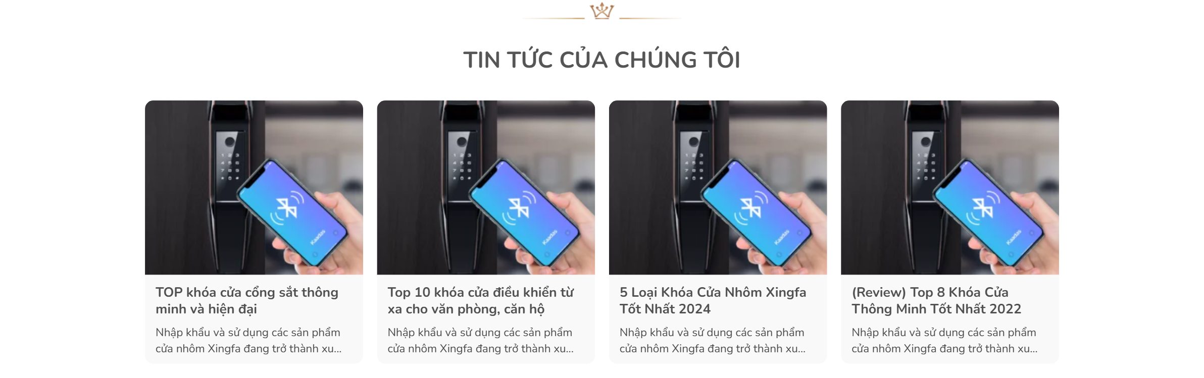Chuyên mục tin tức trên theme khóa cửa vân tay