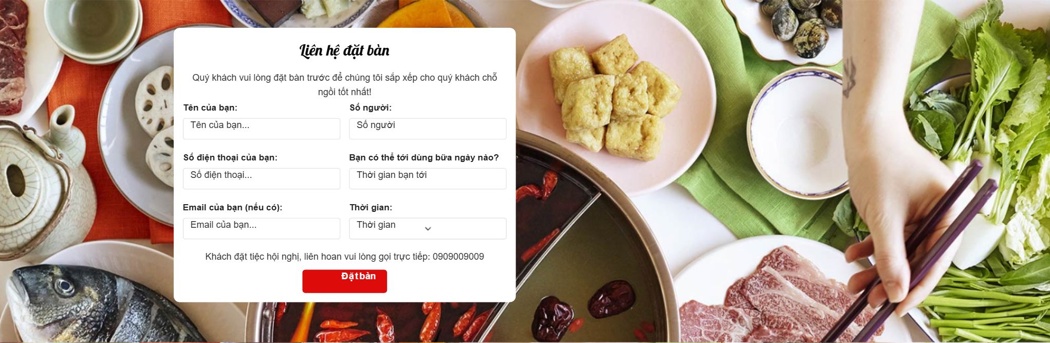 Theme nhà hàng - Thêm khối món ăn và không gian nhà hàng