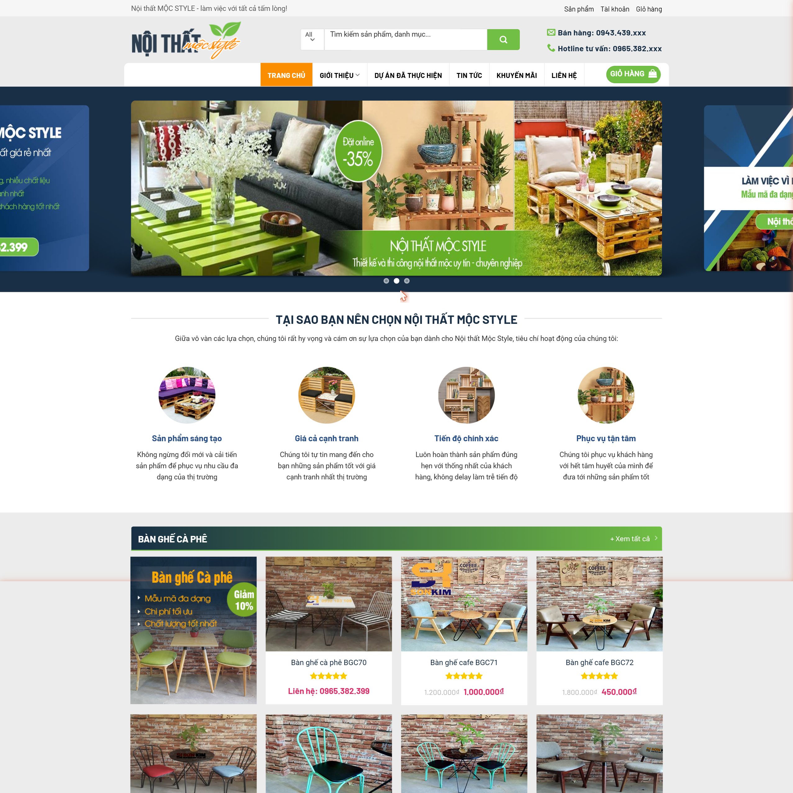 Theme website nội thất mộc