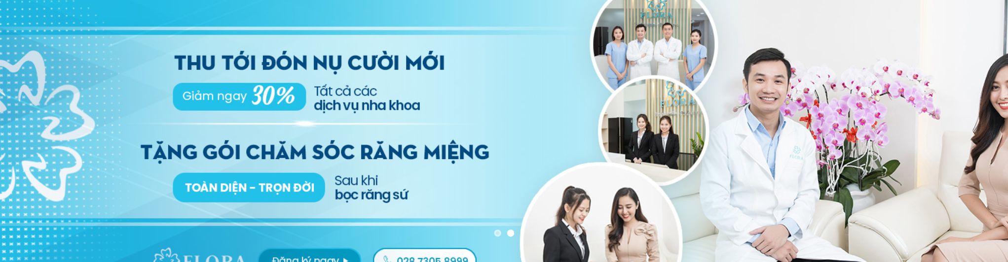 Theme phòng khám nha khoa - Hero khuyến mãi của theme phòng khám nha khoa