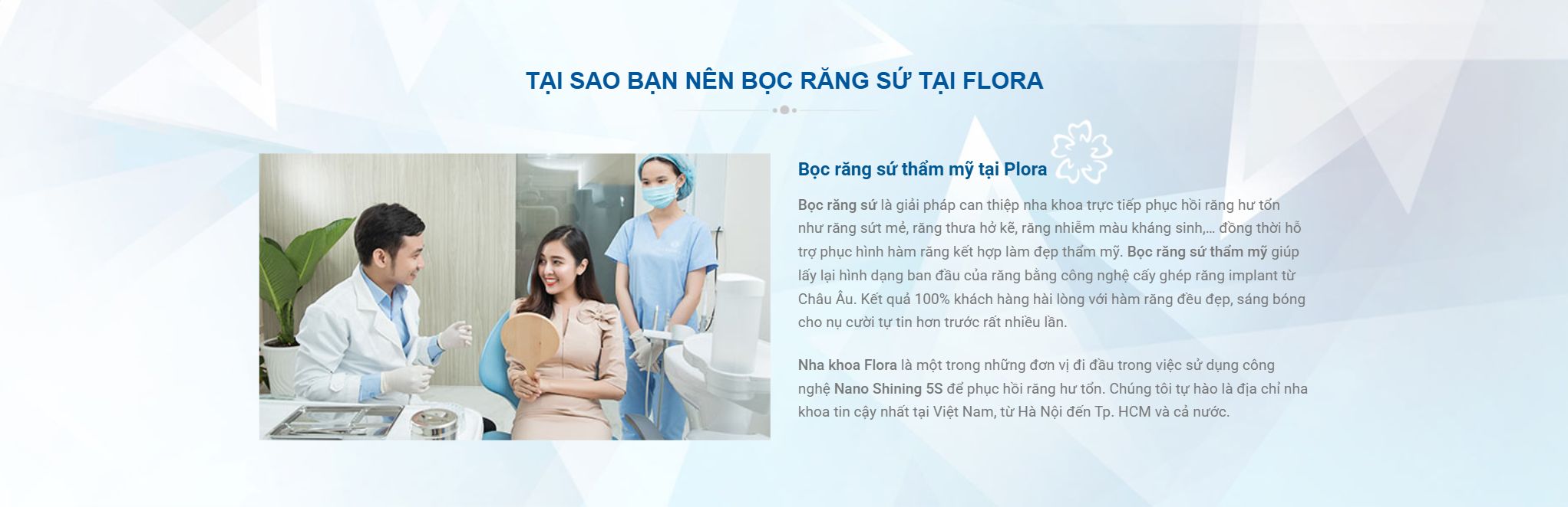 Theme phòng khám nha khoa - Khối dịch vụ và quy trình điều trị