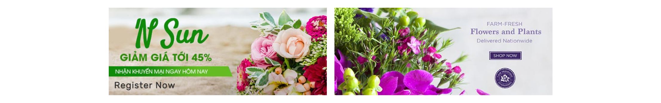 Theme cửa hàng bán hoa - Banner danh mục và bộ sưu tập hoa