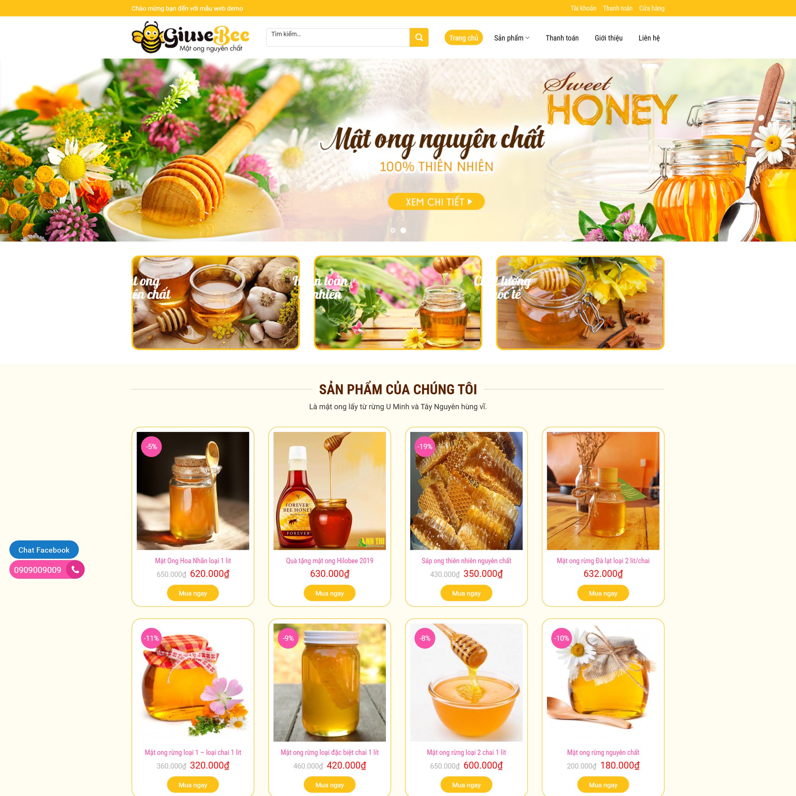 Theme shop mật ong đặc sản - ảnh đại diện