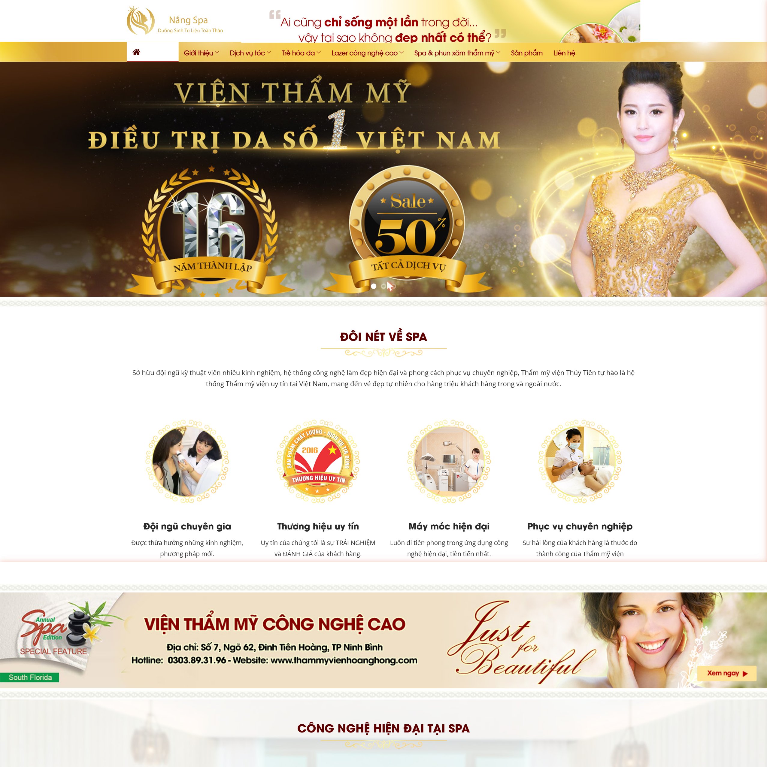 Theme website spa thẩm mỹ viện