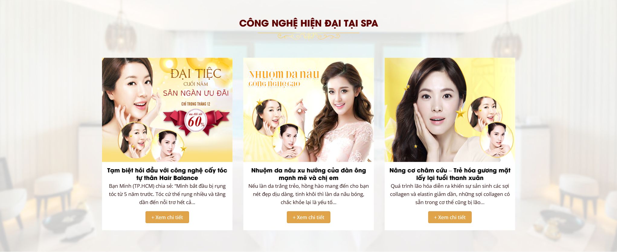 Theme spa thẩm mỹ viện - Khối dịch vụ nổi bật của theme spa thẩm mỹ viện