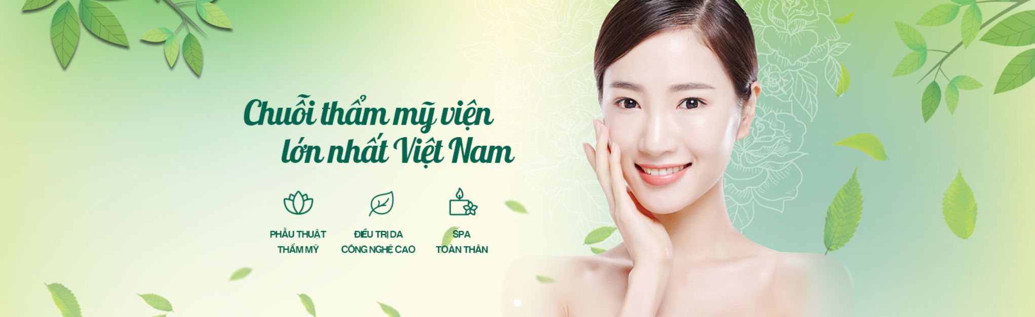 Theme thẩm mỹ viện - Hero và dịch vụ chủ lực của theme thẩm mỹ viện