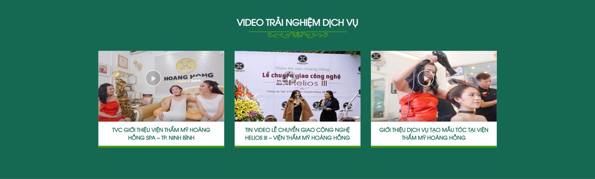 Theme thẩm mỹ viện - Khối dịch vụ chăm sóc sắc đẹp