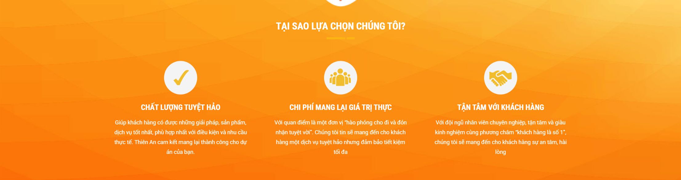 Theme tổ chức sự kiện - Khối lý do chọn và dịch vụ của theme tổ chức sự kiện