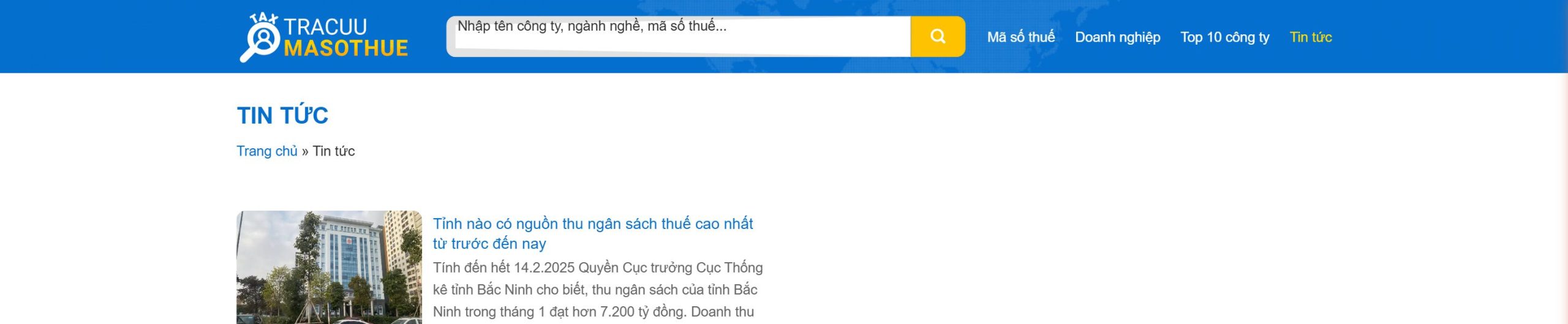 Chuyên mục tin tức của theme tra cứu mã số thuế