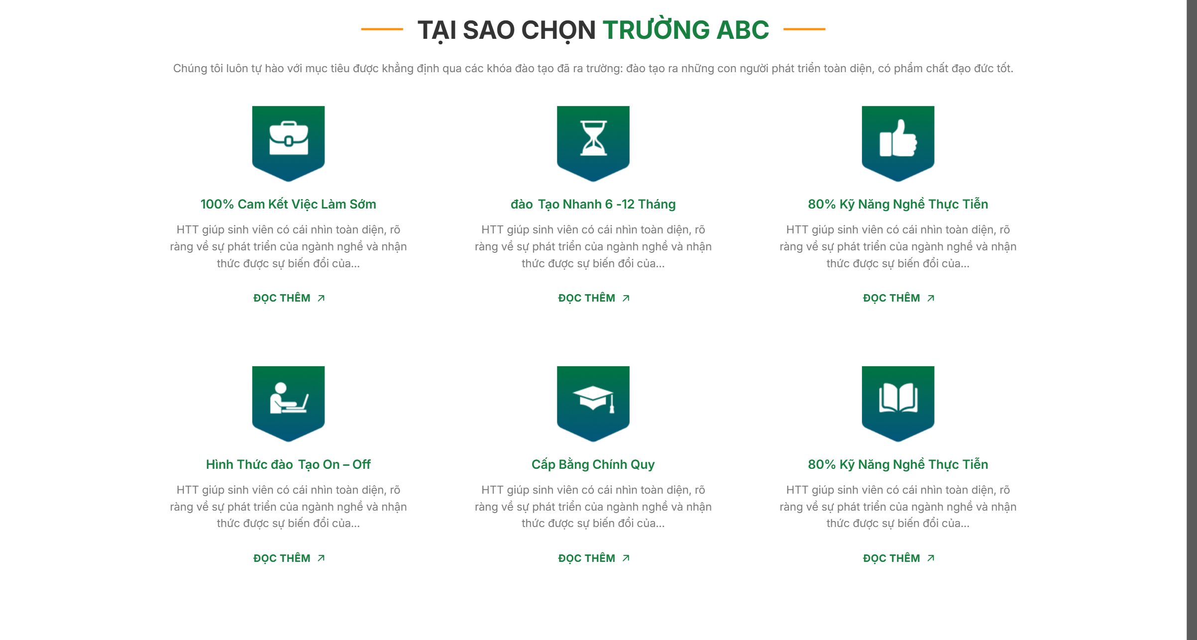 Lý do chọn trường trên theme trường dạy nghề