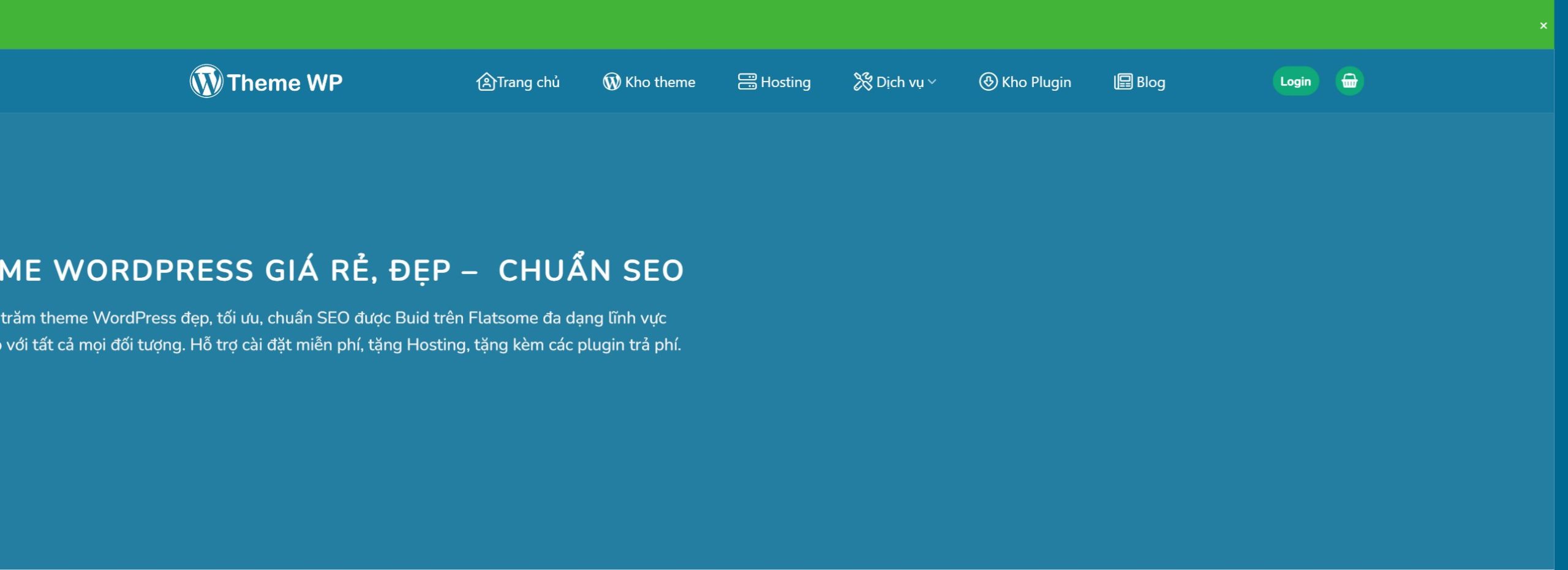 Giao diện trang chủ web mua bán theme