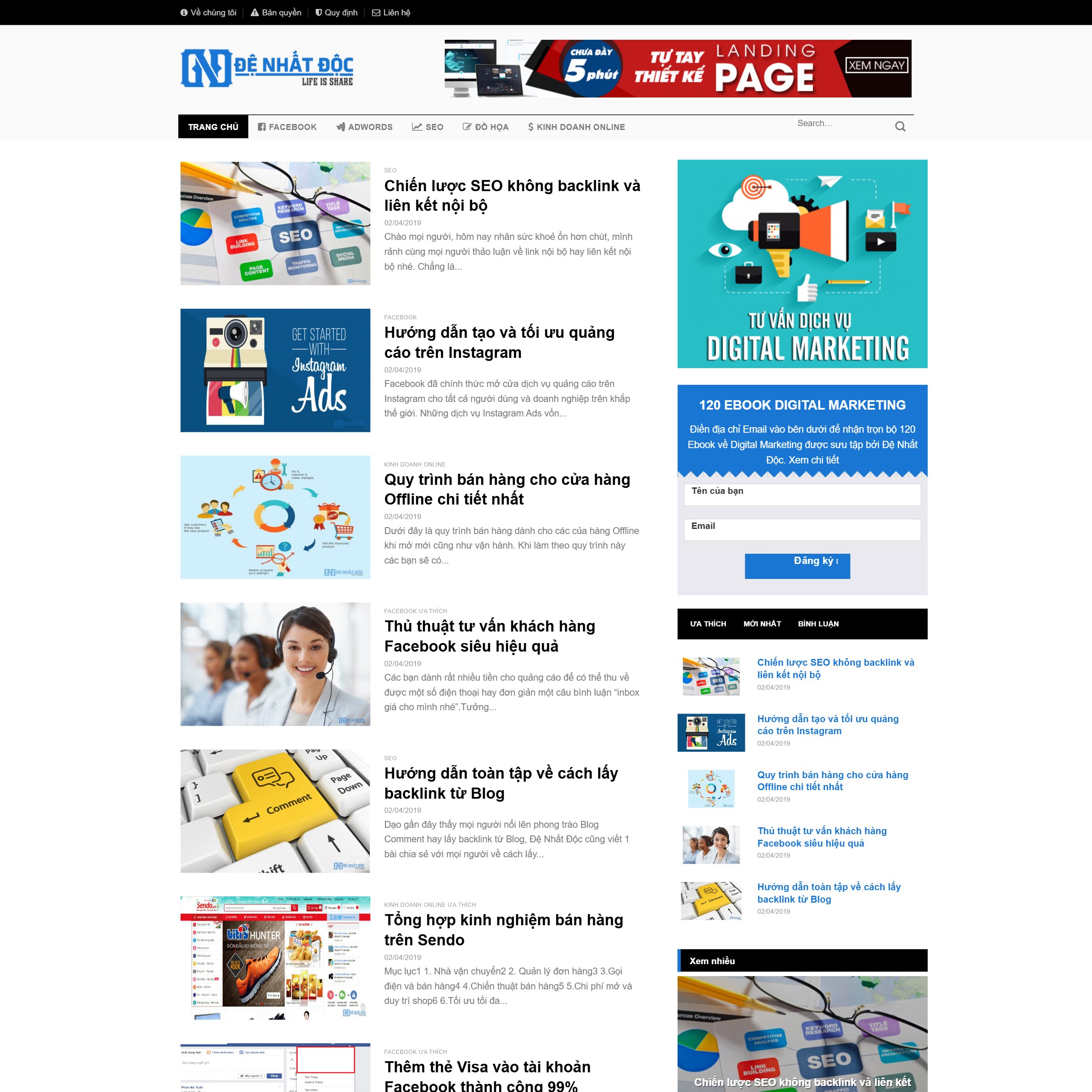 Theme website blog - ảnh đại diện