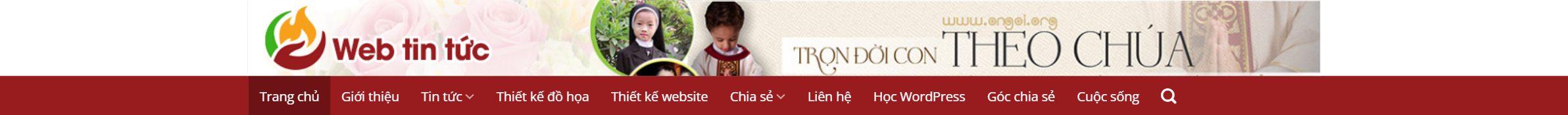 Theme tin tức - Header và thanh chuyên mục của theme tin tức