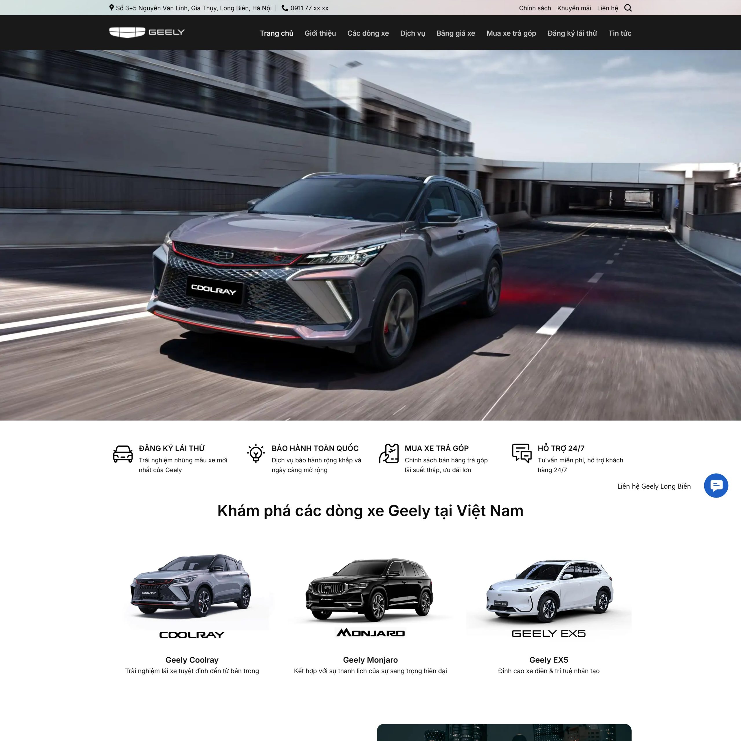 Ảnh đại diện theme WordPress bán xe ô tô Geely