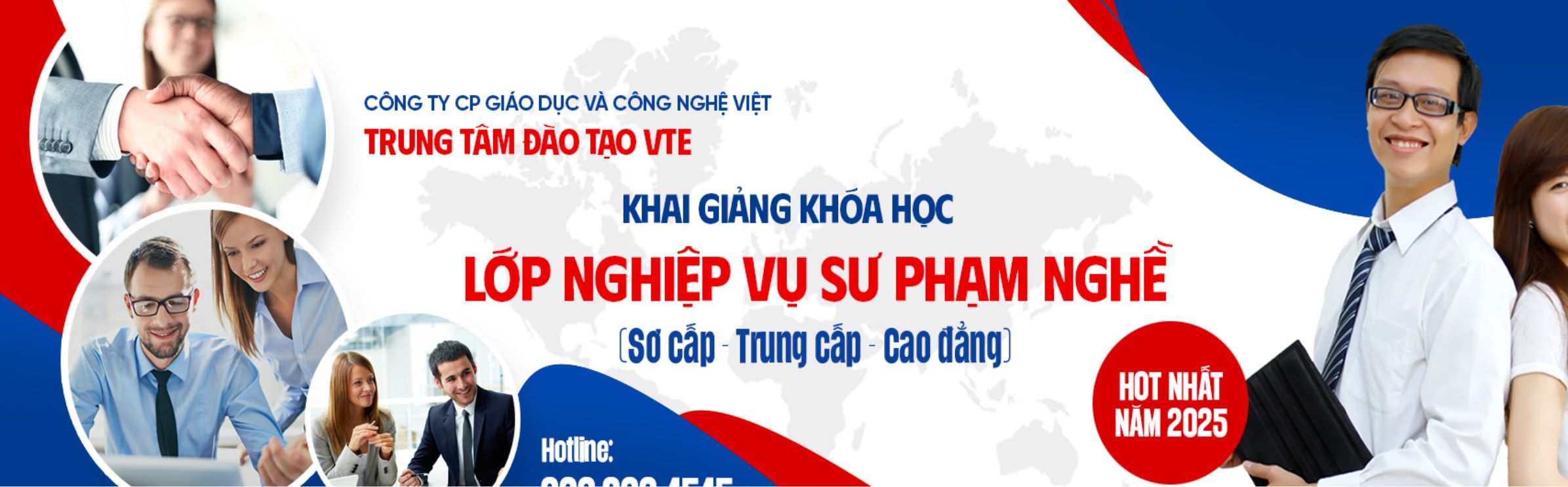 Banner trang chủ trên theme WordPress trường dạy nghề